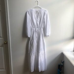 White tiered maxi dress